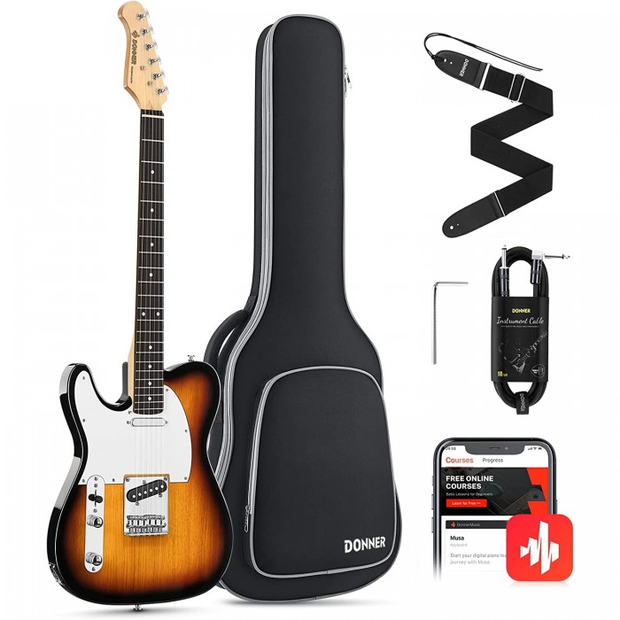 Donner DTC-100SL Telecaster Solak Elektro Gitar Paketi (Sunburst)