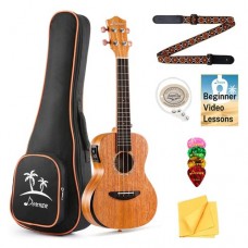 Donner DUC-4E Solid Concert Elektro Akustik Ukulele Seti (Natural)