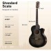 Donner EC2077 Mini Jumbo Cutaway Akustik Gitar Paketi (Transparent Black)