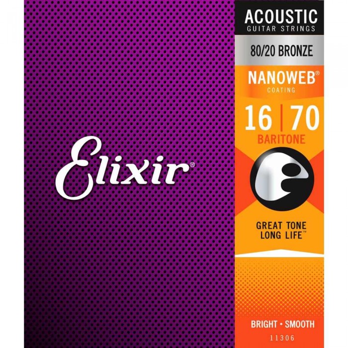 Elixir 11306 Nanoweb Bar Akustik Gitar Teli (16-70)