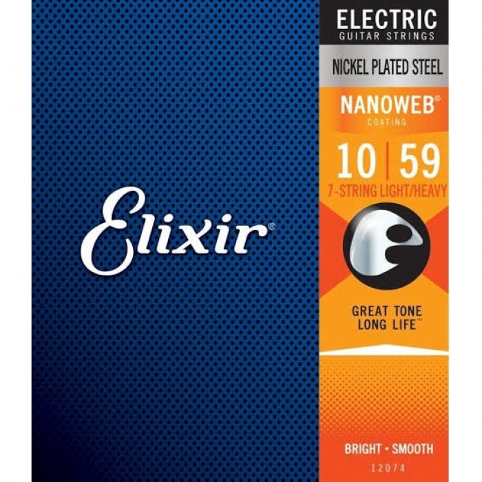 Elixir 12074 Nanoweb Light/Heavy 7 Telli Elektro Gitar Teli (10-59)