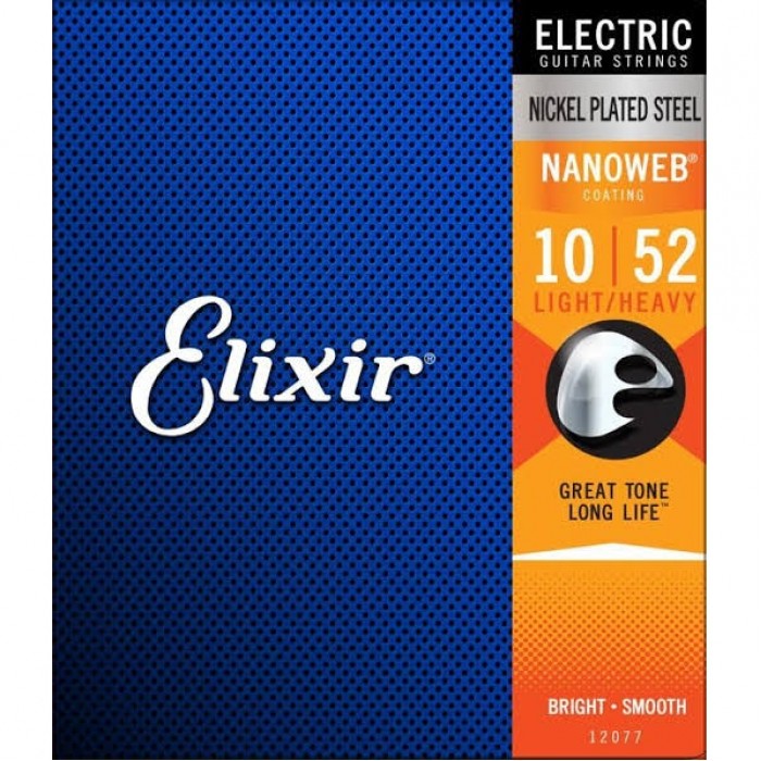 Elixir 12077 Nanoweb Light Heavy Elektro Gitar Teli (10-52)
