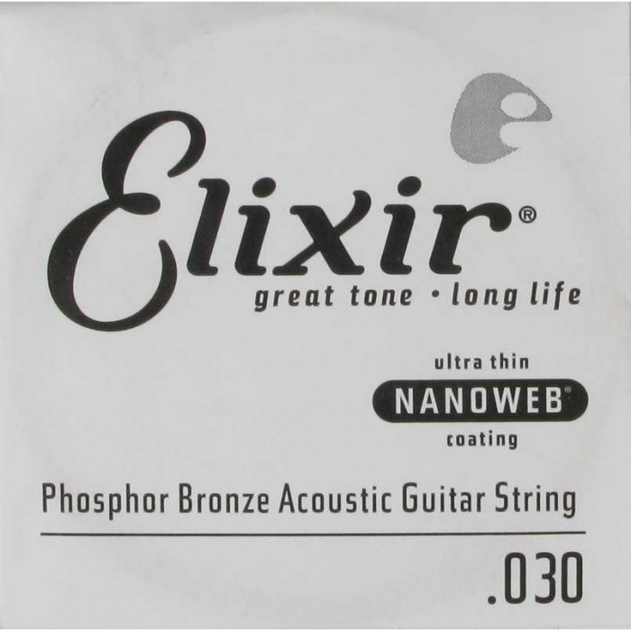 Elixir 14130 Nanoweb Phosphor Bronze Tek Akustik Gitar Teli (30)