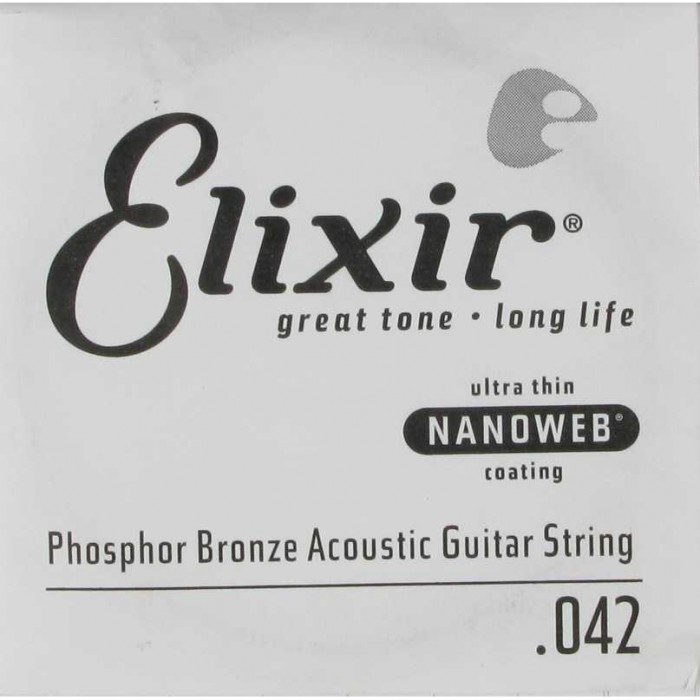 Elixir 14142 Nanoweb Phosphor Bronze Tek Akustik Gitar Teli (42)