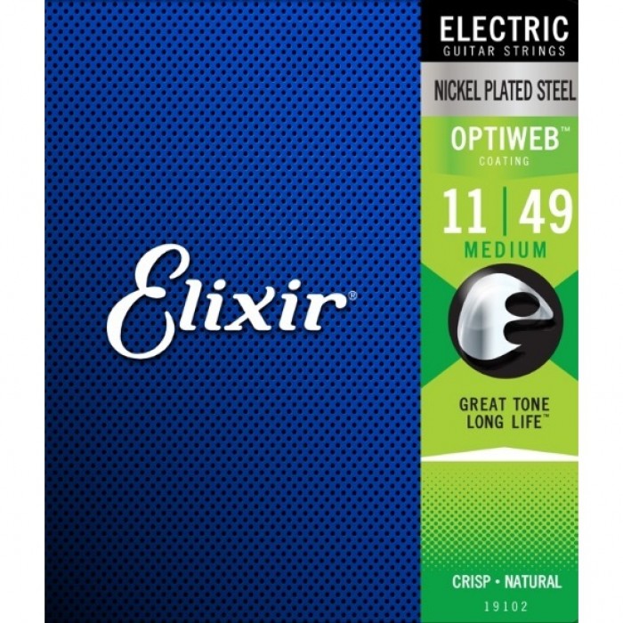 Elixir 19102 Optiweb Medium Elektro Gitar Teli (11-49)