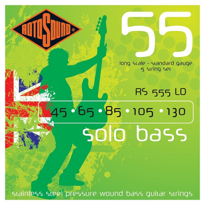 Rotosound RS555LD Linea Pressure Wound 5 Telli Bas Gitar Teli (45-130)