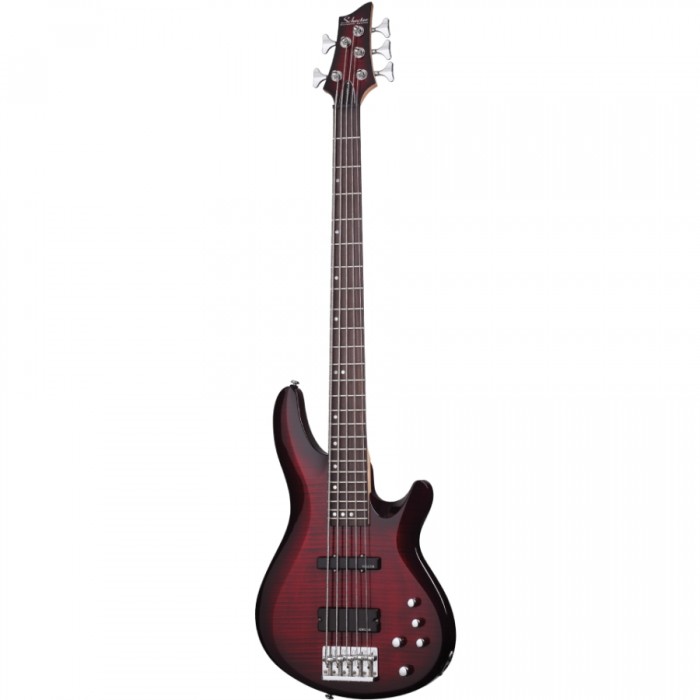 Schecter C-5 Deluxe Bas Gitar (Crimson Red Burst)