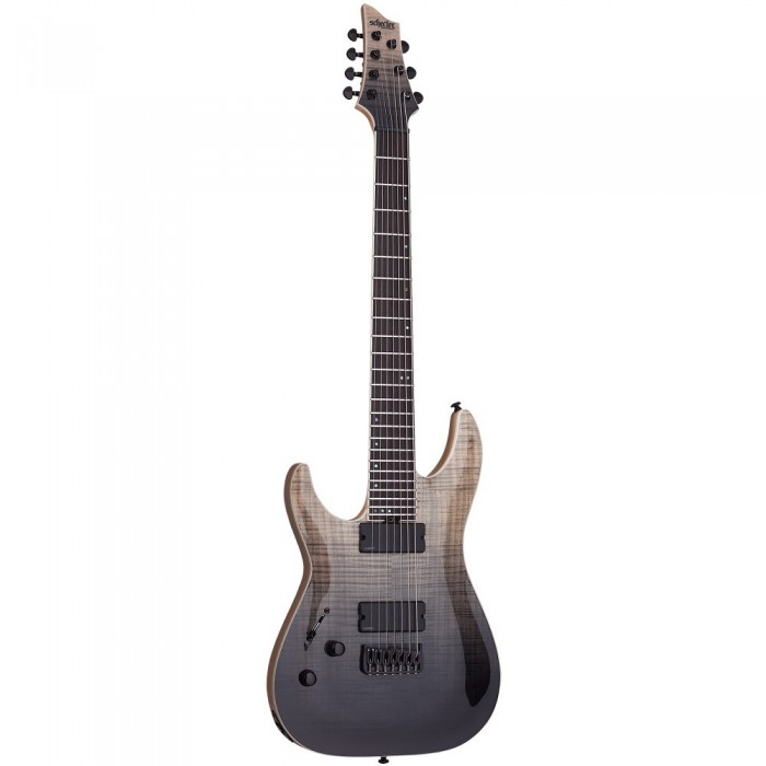 Schecter C-7 SLS Elite 7 Telli Solak Elektro Gitar (Black Fade Burst)