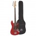 SX BD1-CAR 4 Telli Bas Gitar (Candy Apple Red)