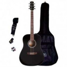 Sx SA1-SK-LH-BK Solak Dreadnought Akustik Gitar Seti